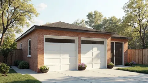 Projekt garażu dwustanowiskowego z dachem jednospadowym