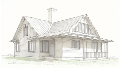 rzut dachu dwuspadowego