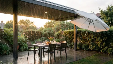 taras z dachem jednospadowym