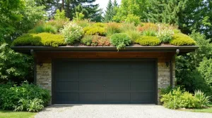 zielony dach na garażu