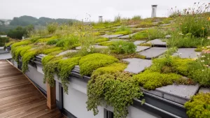 Zielony dach na tarasie