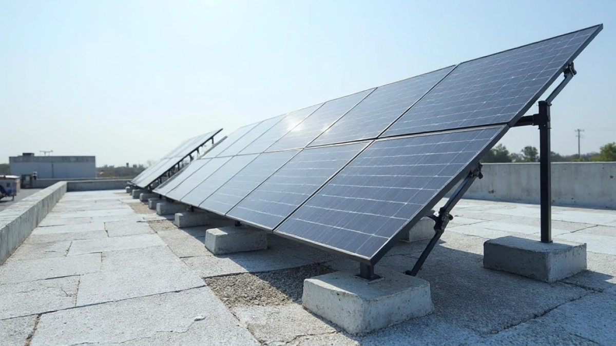 System montażu paneli fotowoltaicznych na dachu płaskim