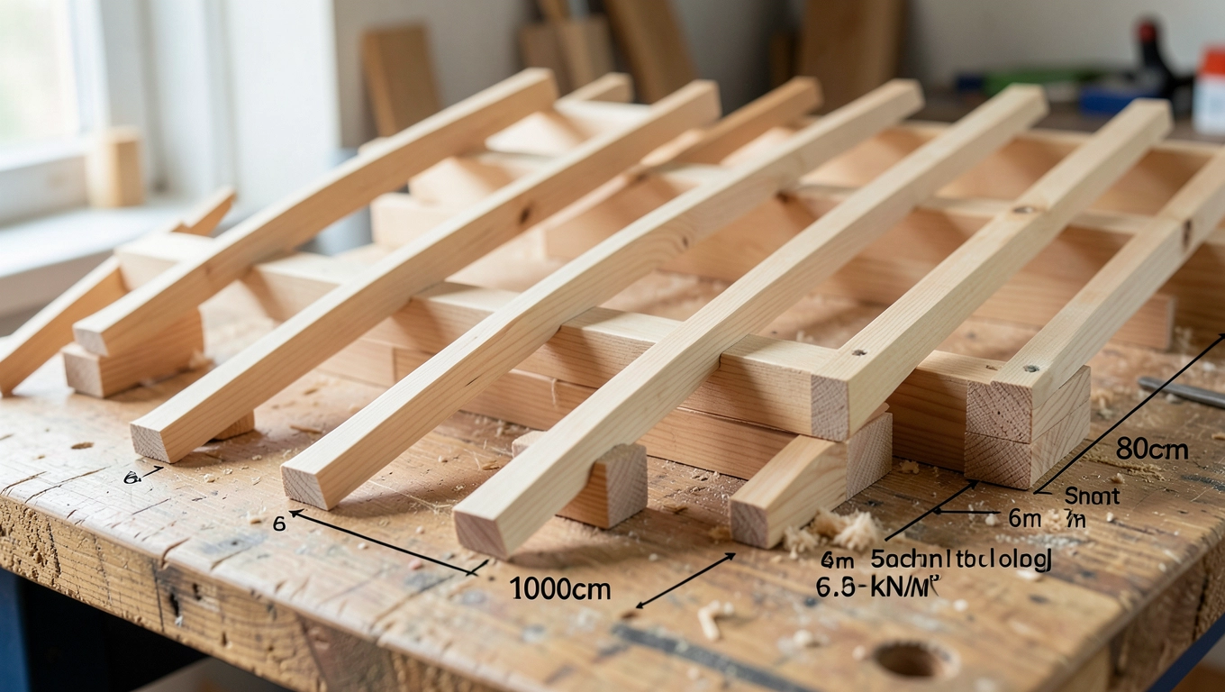 Tabele rozstawu i długości krokwi dla dachu jednospadowego