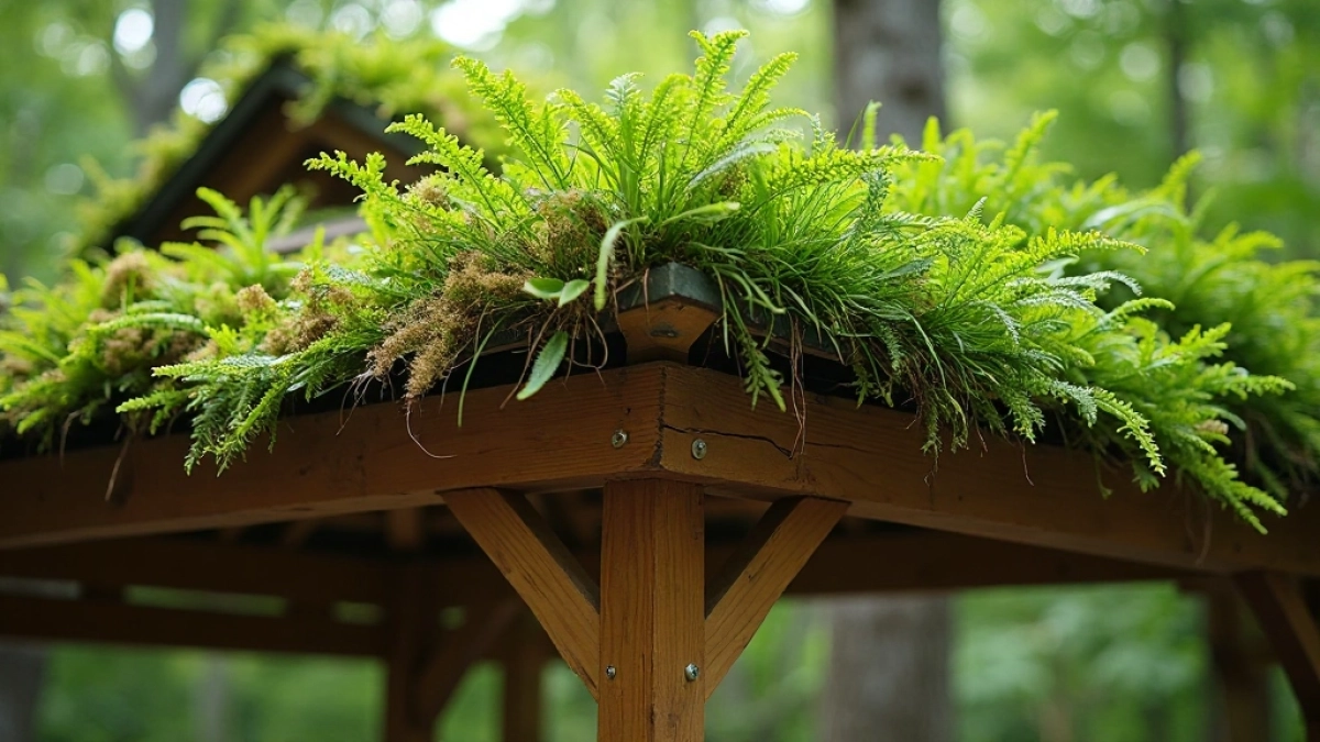 Zielony dach na konstrukcji drewnianej