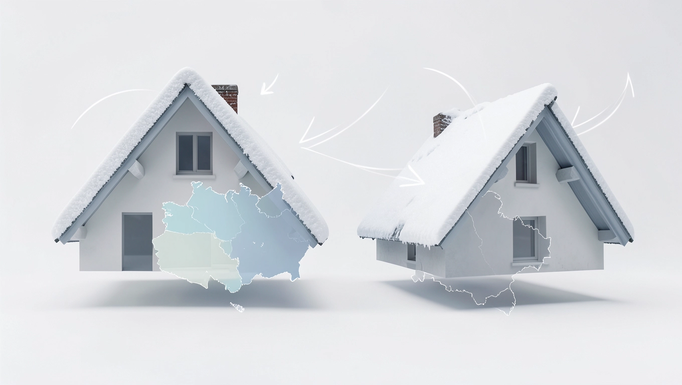 Minimalny spadek dachu dwuspadowego a strefa śniegowa w Polsce