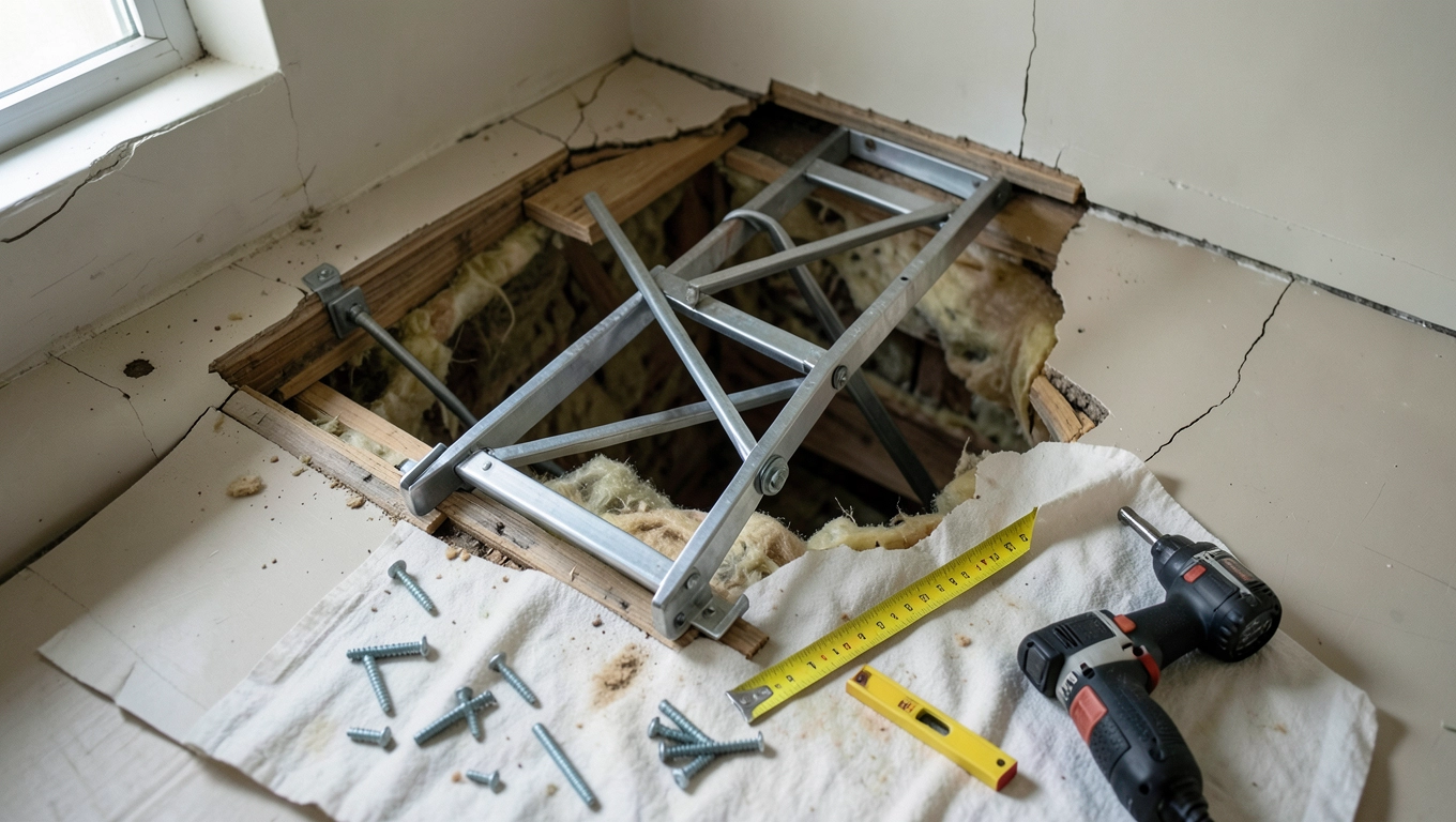 Najczęstsze błędy przy montażu schodów nożycowych 120x70