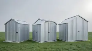 garaż z dachem jednospadowym blaszany