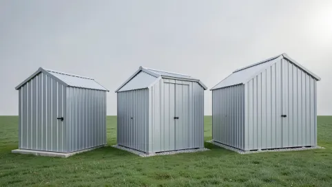 garaż z dachem jednospadowym blaszany